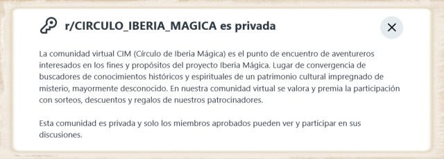 Mensaje de acceso al CIM